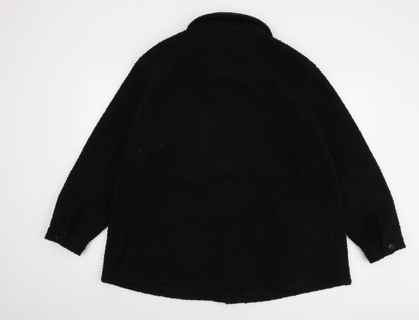 H&M Women's Black Fleece Jacket Size L Casual Winter