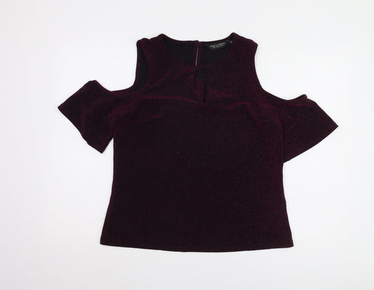 Dorothy Perkins Women's Purple Cold Shoulder Top