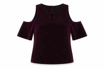 Dorothy Perkins Women's Purple Cold Shoulder Top