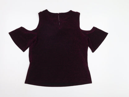 Dorothy Perkins Women's Purple Cold Shoulder Top