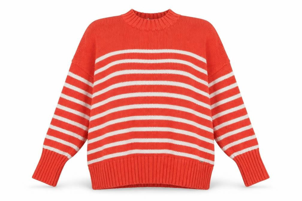 Jones Women's Red Striped Pullover Jumper Size 18