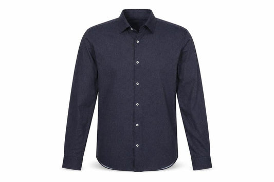 Zara Men's Blue Regular Fit Long Sleeve Shirt L