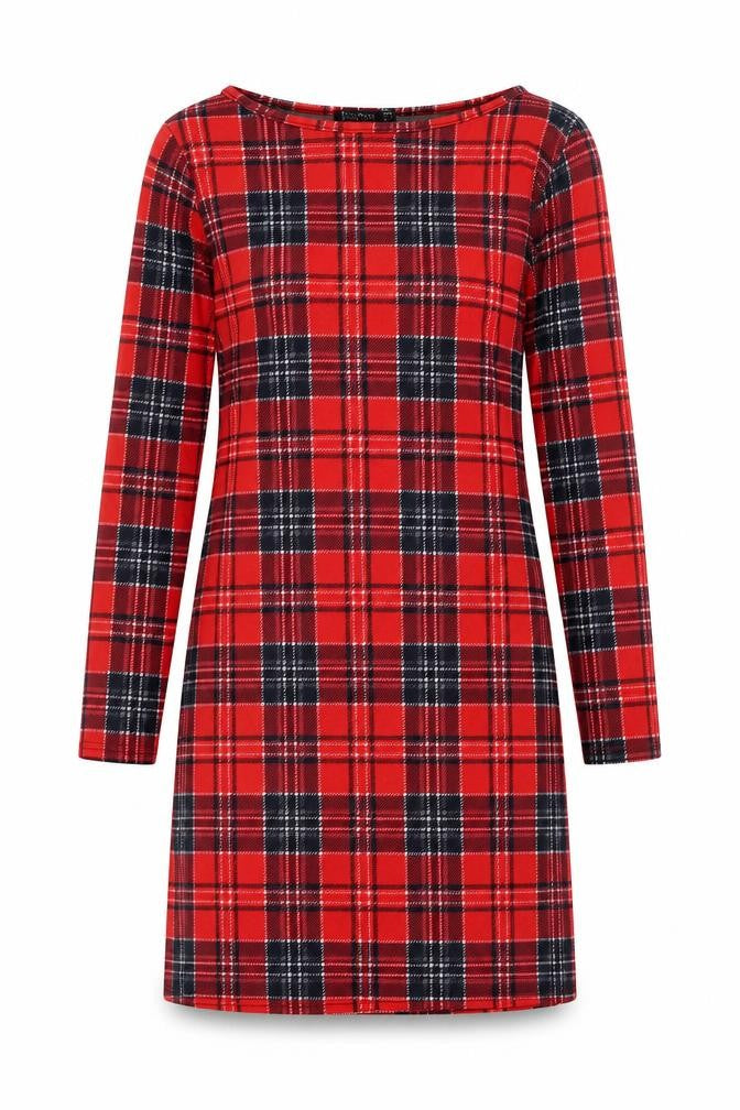 Boohoo Women's Red Plaid Dress Size 10