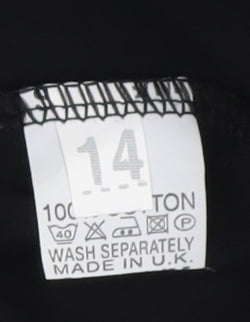 Brand and care label for Death Kitty unisex black music tank top, size 14