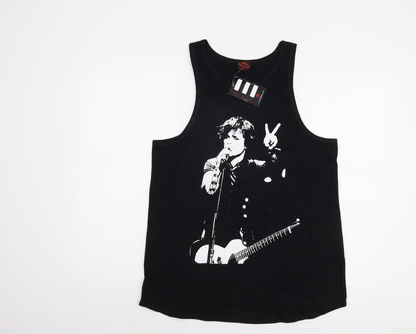 Death Kitty Women's Black Cotton Music Tank Size 14