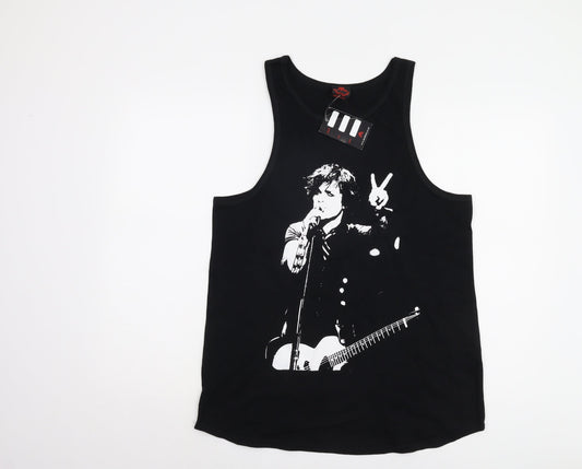 Death Kitty Women's Black Cotton Music Tank Size 14