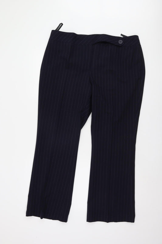 Dorothy Perkins Women's Black Striped Trousers Size 18