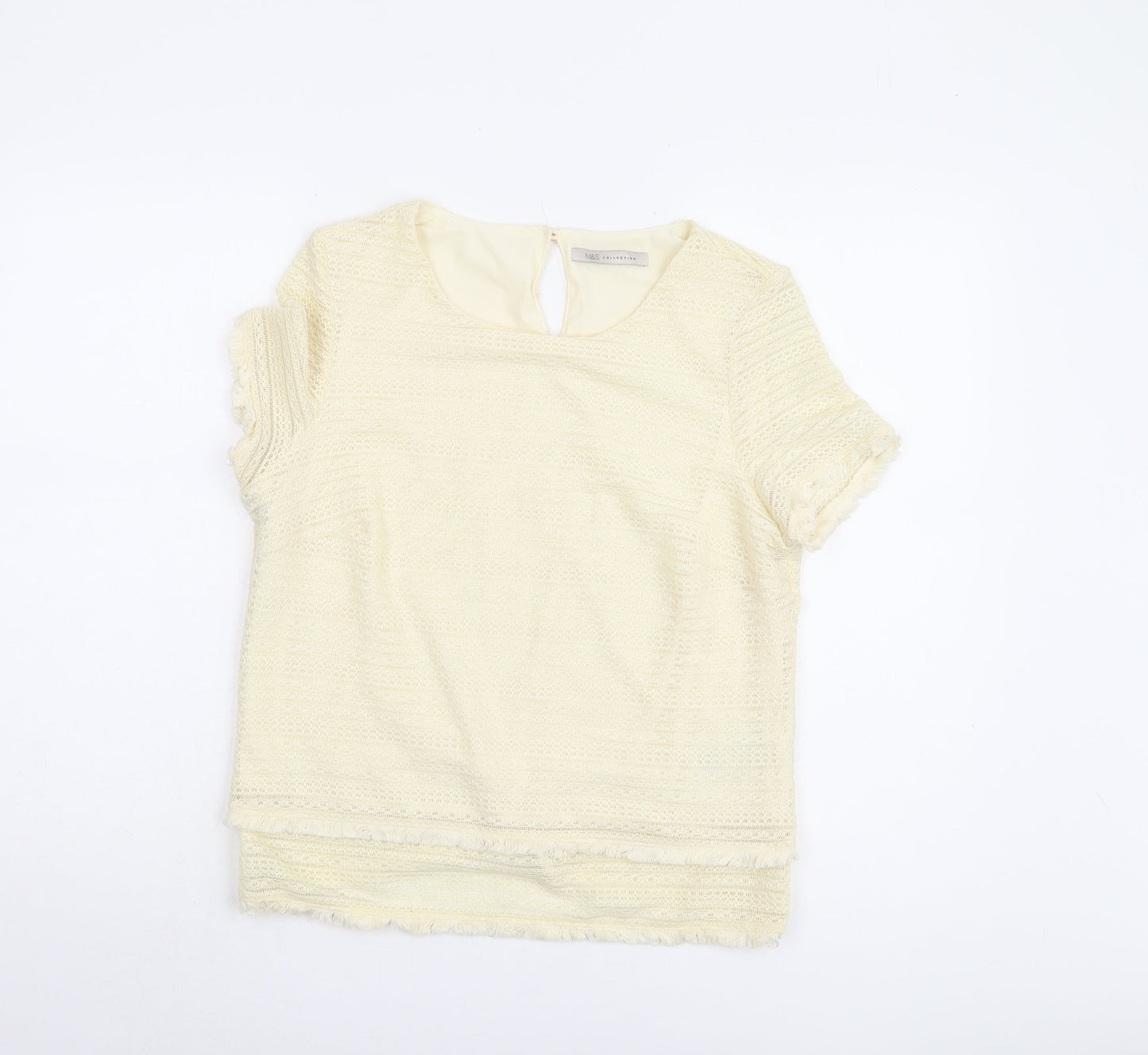 Marks and Spencer Women's Ivory Top - Size 12