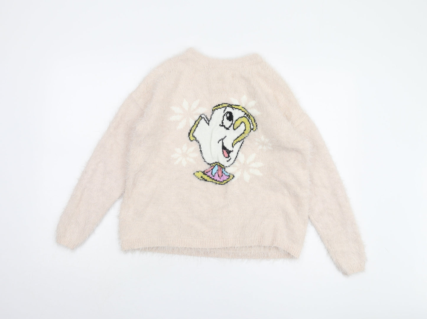 Disney Women's Ivory Beauty and the Beast Jumper, S