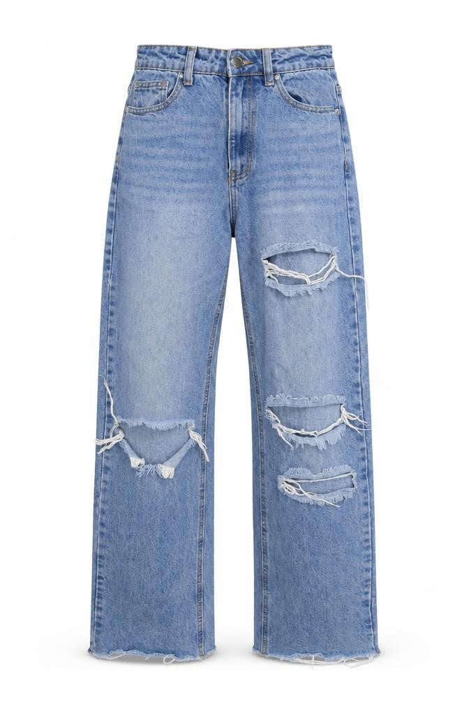 PRETTYLITTLETHING Women's Blue Straight Jeans Size 8