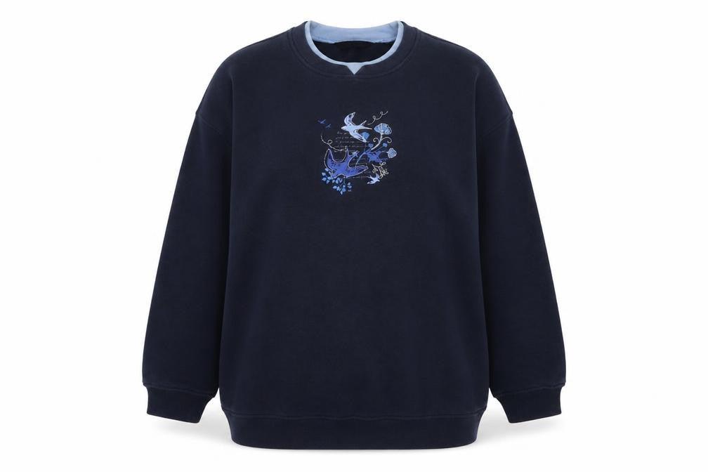 Northern Reflections Women's Blue Embroidered Sweatshirt XXL