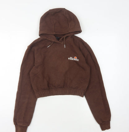 Additional front view of Ellesse Women's Brown Hoodie, size UK 6