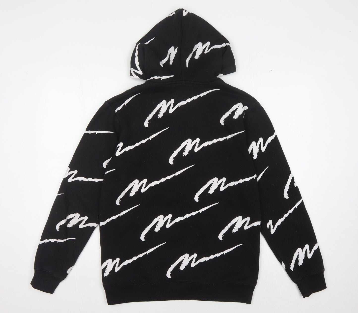 boohooMAN Men's Black XS Graphic Print Hoodie