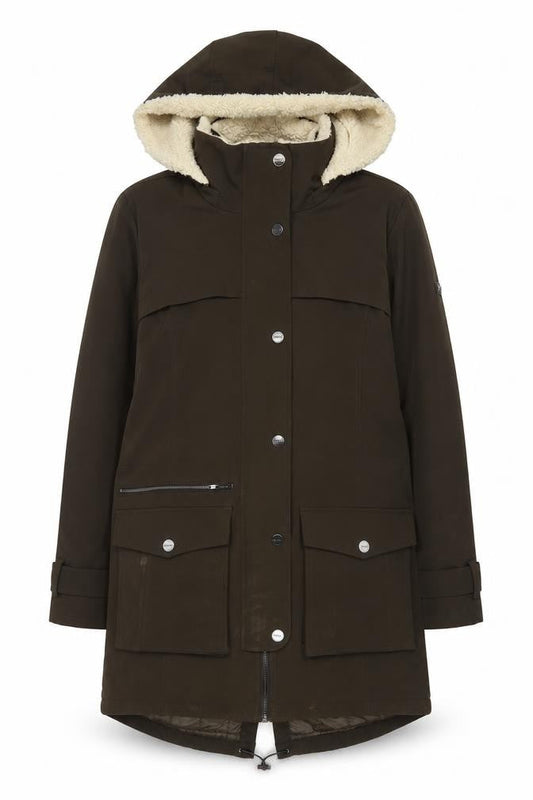 DKNY Women's Brown XS Hooded Parka Coat Casual Winter