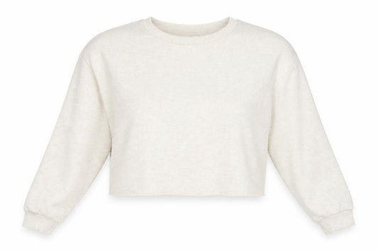 MNG Women's Ivory Sweatshirt, Size S, Crew Neck