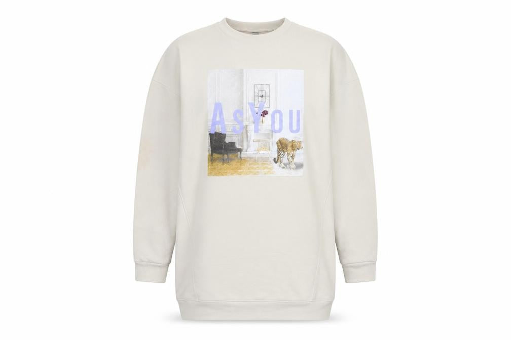 As You Women's Beige Graphic Print Sweatshirt Size 8
