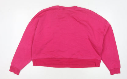 Preloved Disney Women's Pink Pullover Sweatshirt L - Mickey Mouse - Back