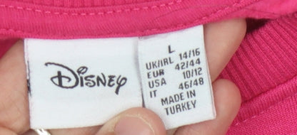 Preloved Disney Women's Pink Pullover Sweatshirt L - Mickey Mouse - Detail