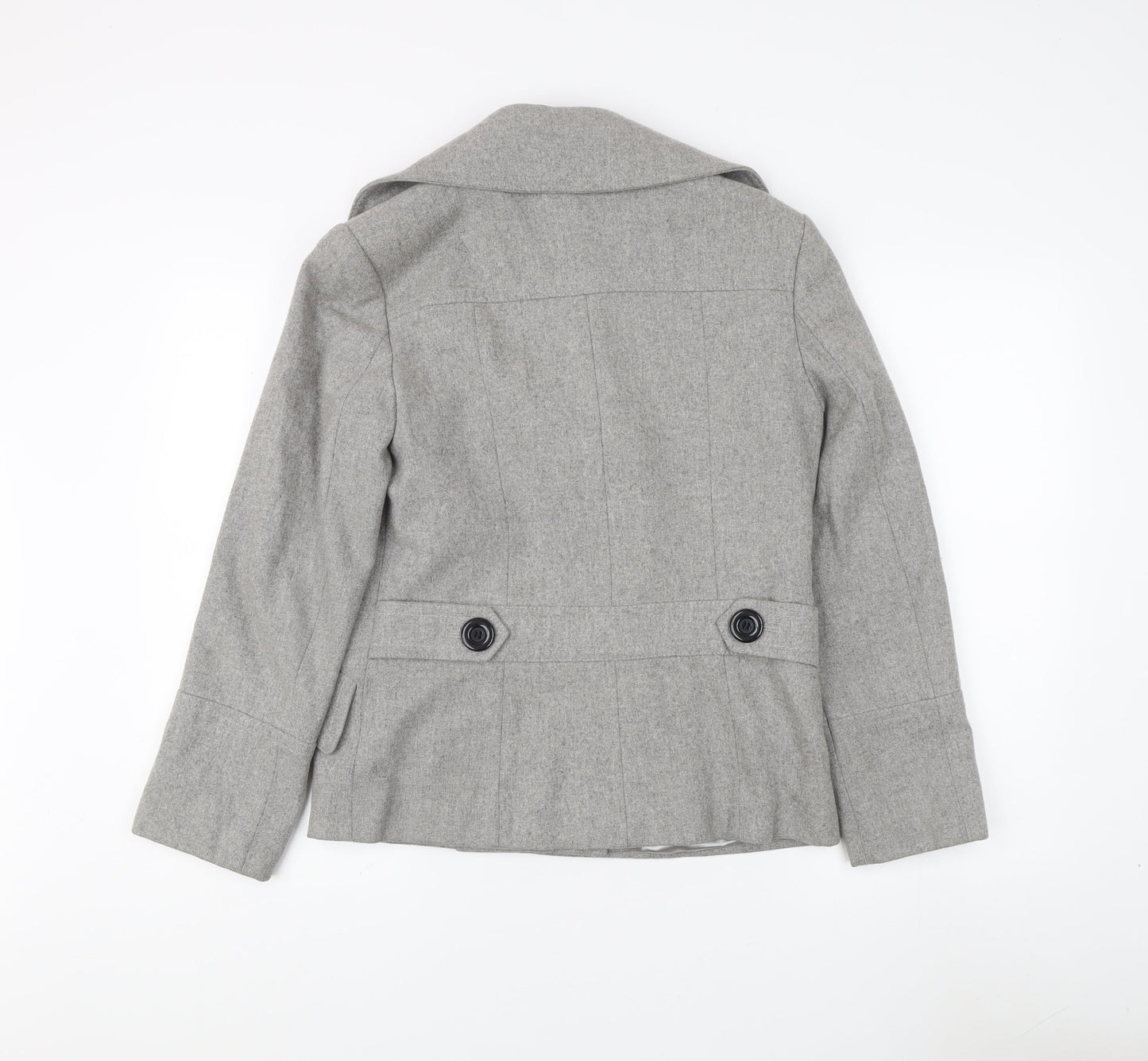 Marks and Spencer Women's Grey Wool Pea Coat Size 10
