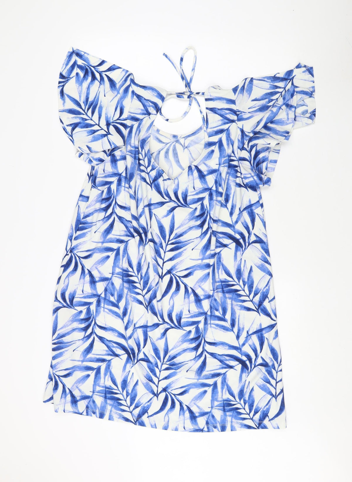 Mango Basics Women’s Blue Floral Dress Size M