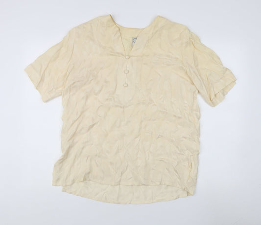 Country Casuals Women's Beige Short Sleeve Top L