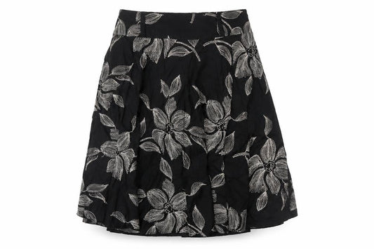 RJR.John Rocha Women's Black Floral A-Line Skirt Size 16