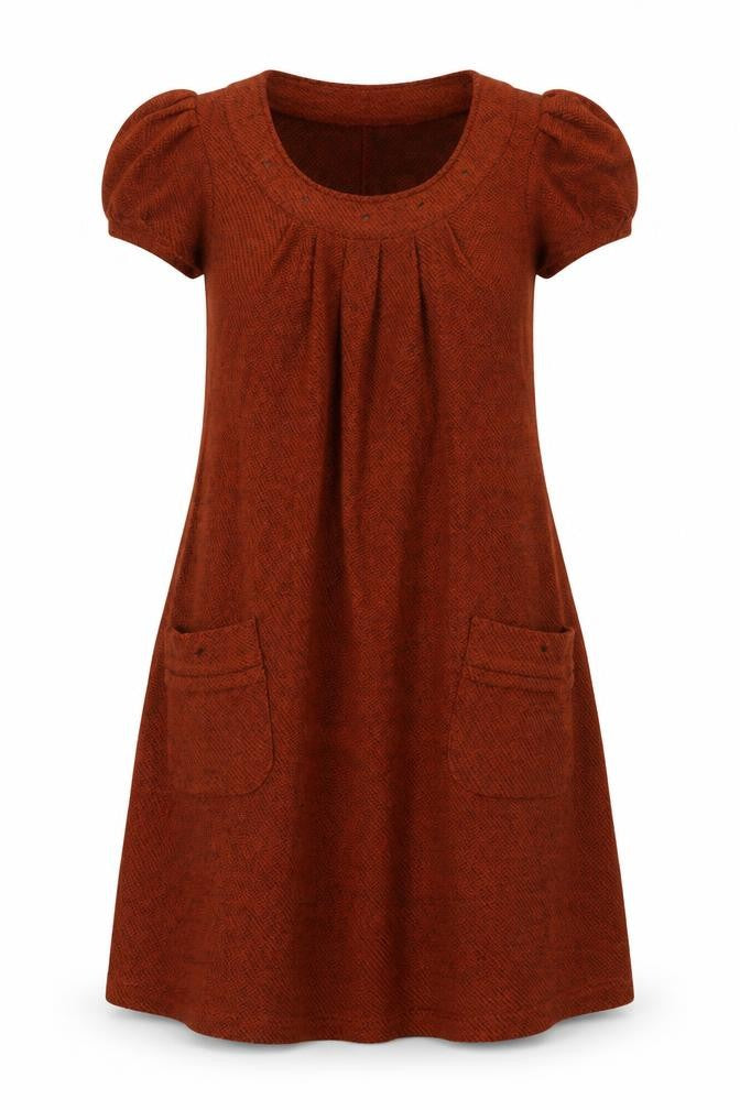 Jasmine Women's Brown Wool Dress M - Classic Style