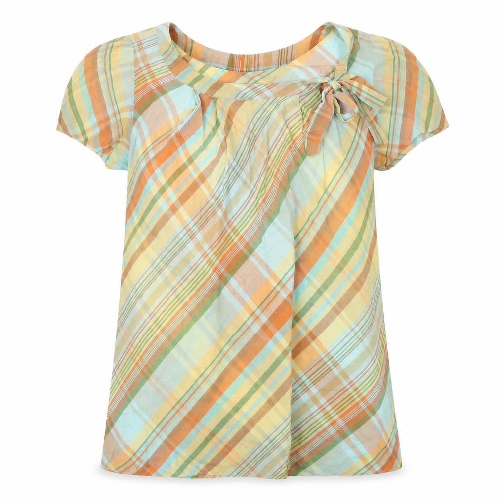Marks & Spencer Women's Plaid Top, UK 14, Orange
