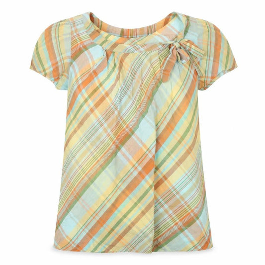 Marks and Spencer Women's Plaid Top, UK 14, Orange