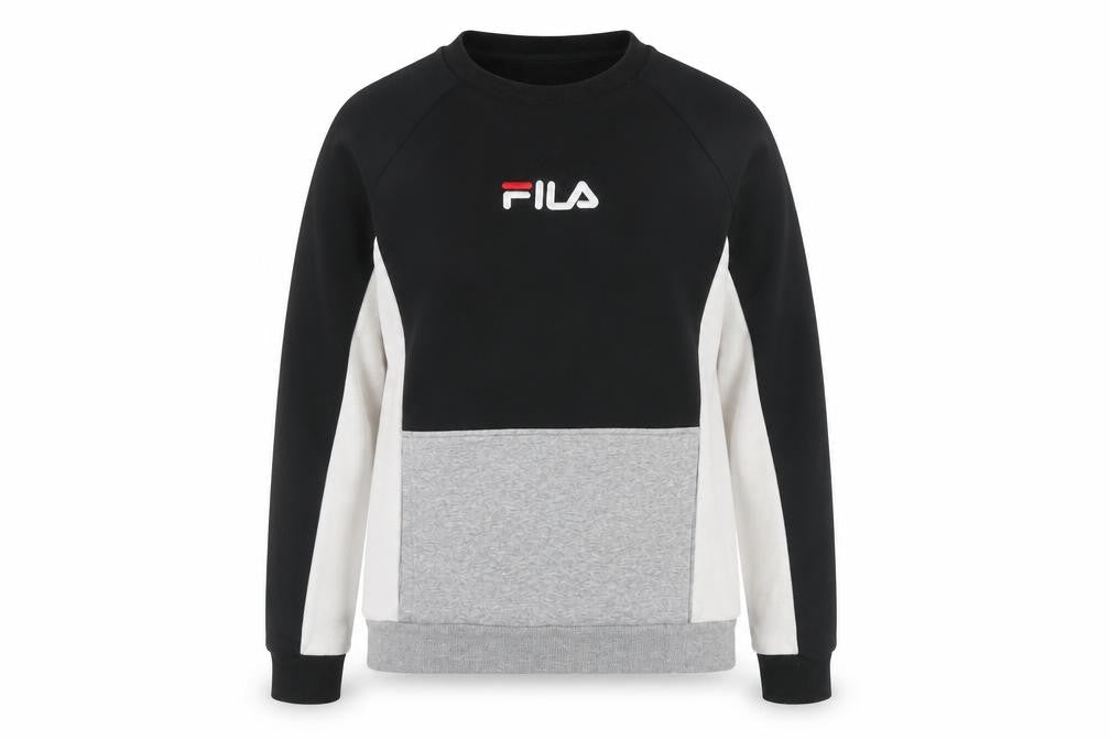Fila Unisex Adults Black Colourblock Sweatshirt Size S