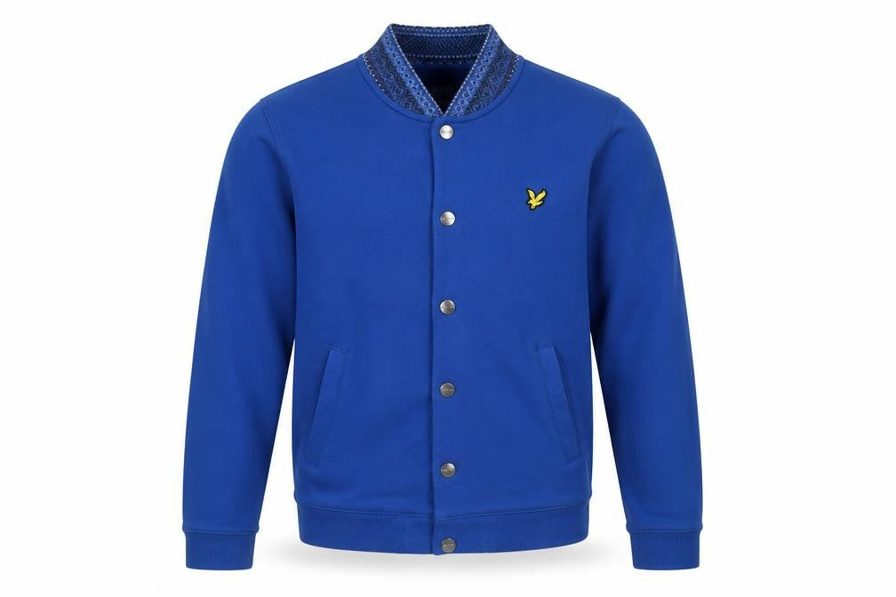 Lyle & Scott Men's Blue Varsity Jacket, M, Cotton