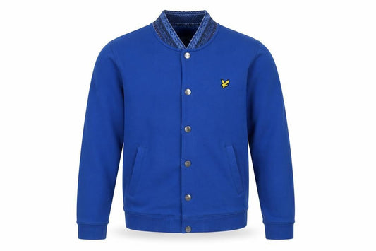 Lyle & Scott Men's Blue Varsity Jacket, M, Cotton