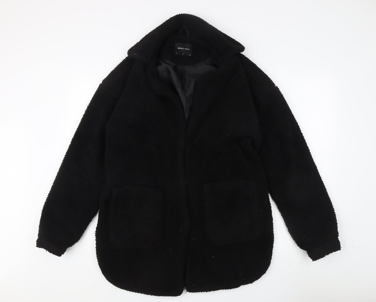 Brave Soul Black Women's Mid-Length Coat Size S