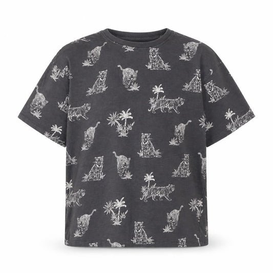 Mango Girls Grey T-Shirt, 11-12 Years Animal Print Cotton