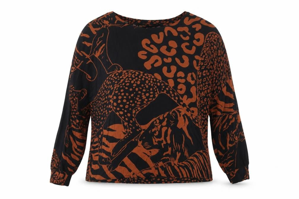 Next Women Brown Animal Print Shirt XL