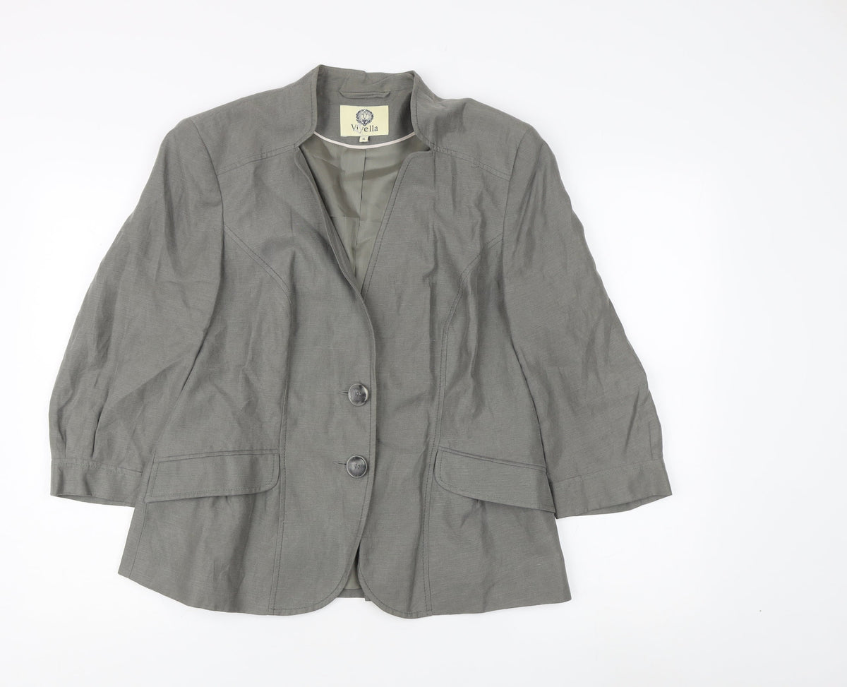 Viyella Women's Grey Blazer Size 14 - Excellent Condition