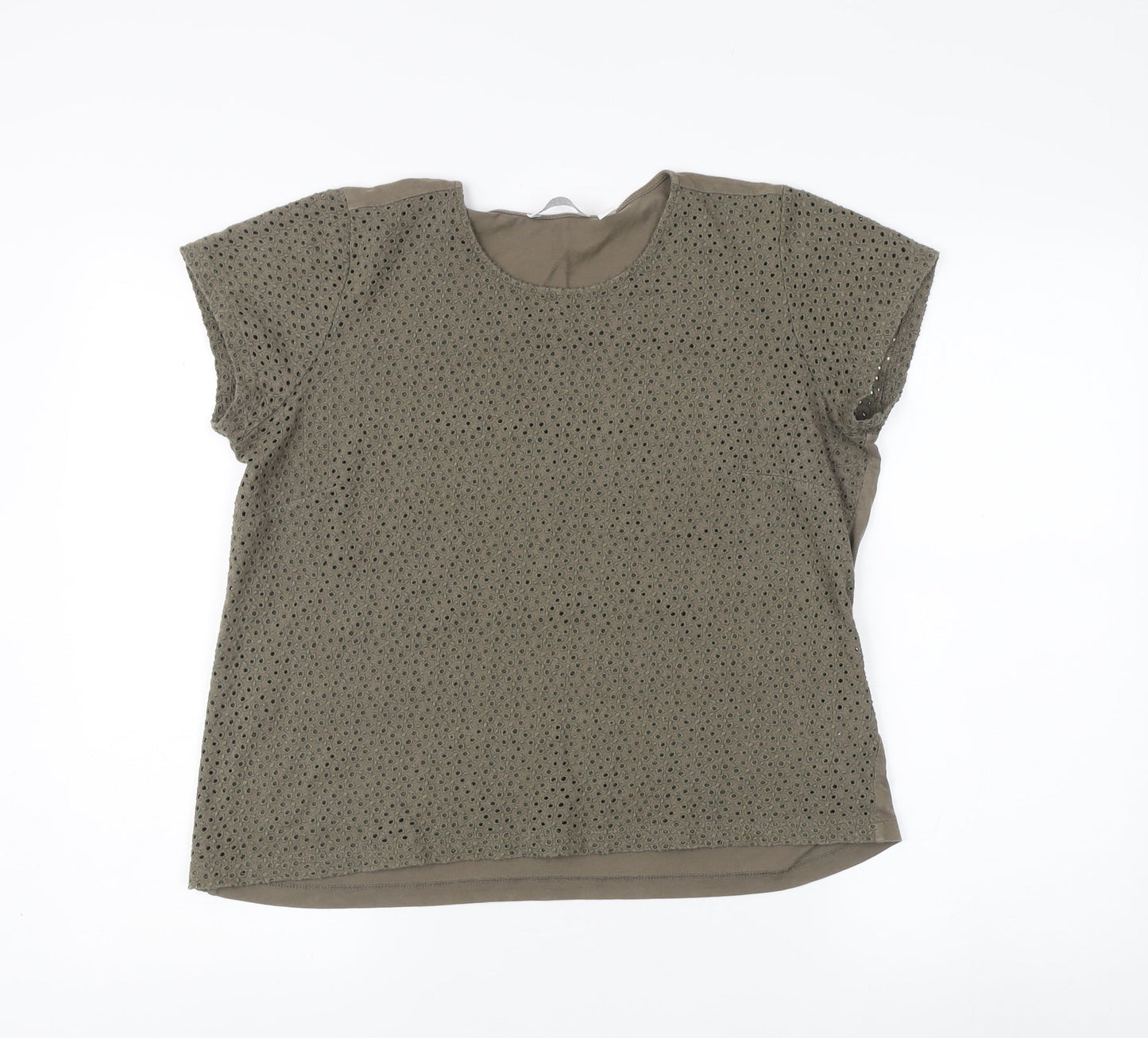 White Label Women's Green Basic Top, Size 16