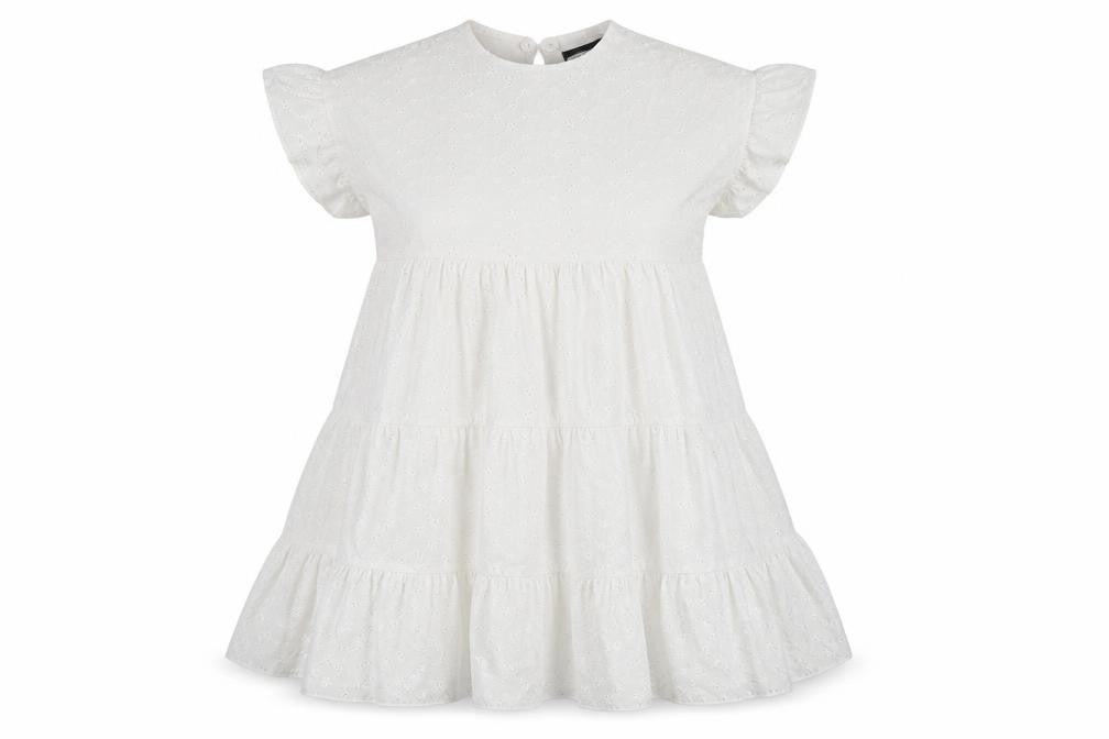 PrettyLittleThing Women's White Short Sleeve Dress