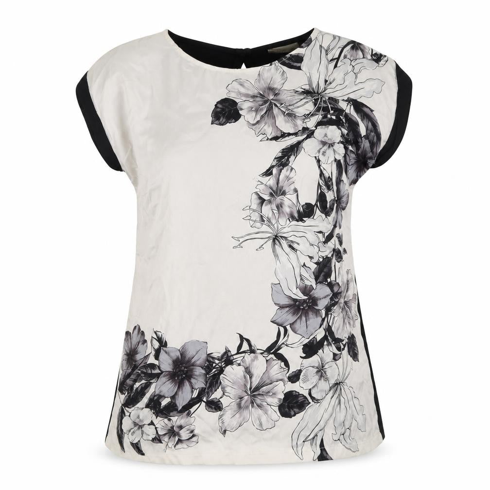 Daxon Women's Black Floral Tunic Top UK Size 10