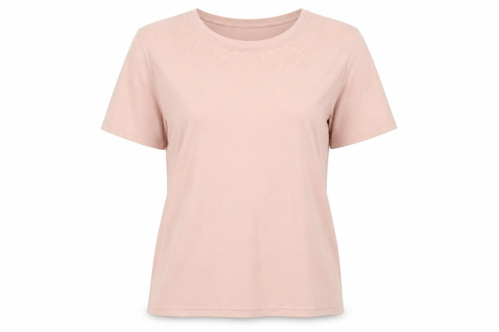 Honor Millburn Women's Pink Embroidered T-Shirt L
