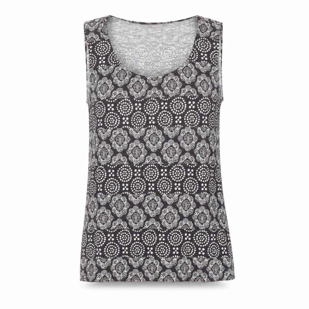 Laura Ashley Women's Grey Geometric Tank Top - Size 12