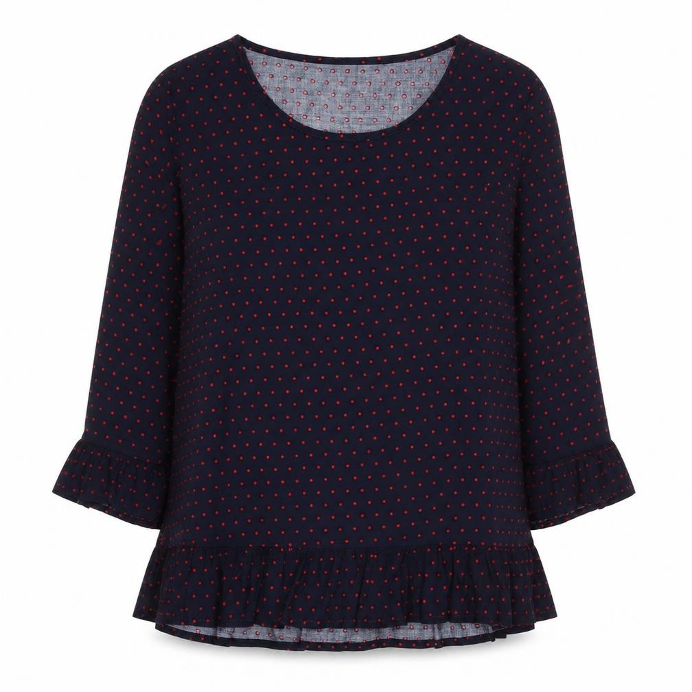 Jacqueline de Yong Women's Blue Polka Dot Blouse Size 8