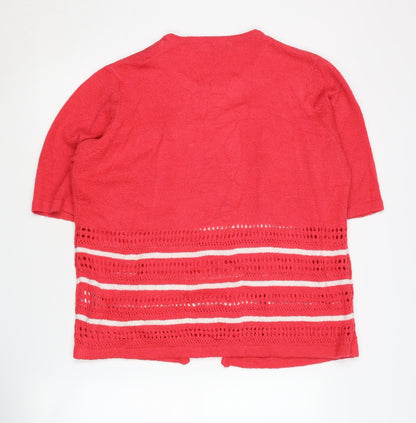 Back view of Honor Millburn Women's Red Cardigan, L, Knit Jumper