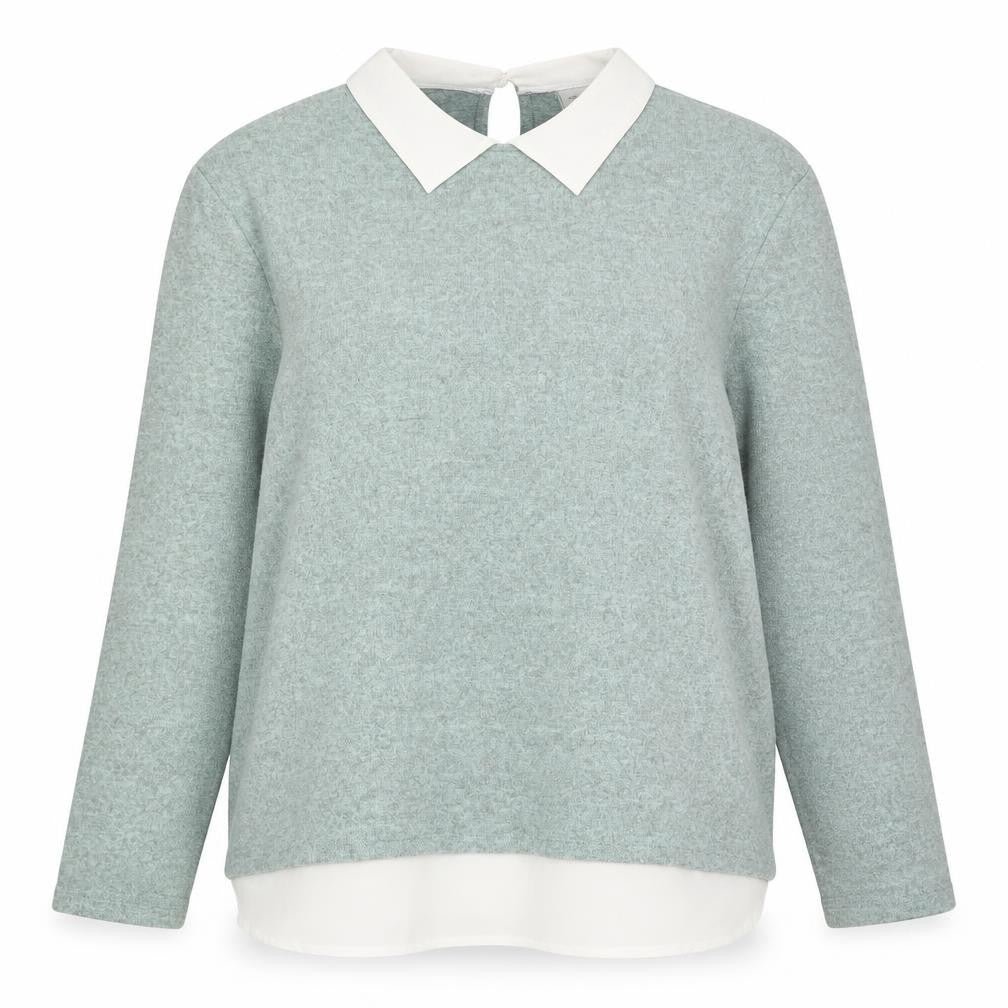 Jacqueline de Yong Women's Green Collared Pullover Jumper L