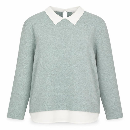 Jacqueline de Yong Women's Green Collared Pullover Jumper L