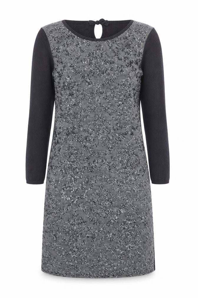 White Stuff Women's Grey Sequin Knit Dress Size 8