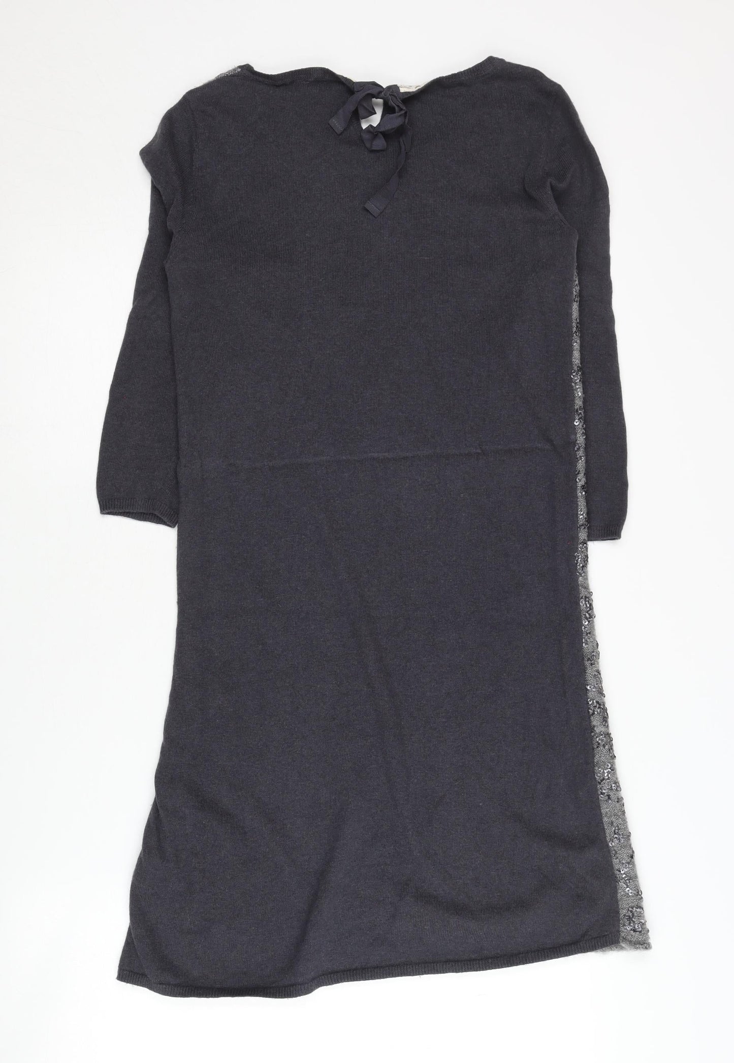 White Stuff Women's Grey Sequin Knit Dress Size 8