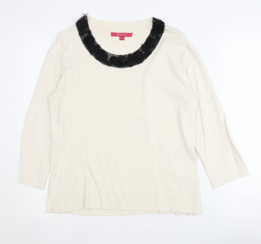 Jacques Vert Women's Ivory Round Neck Jumper M