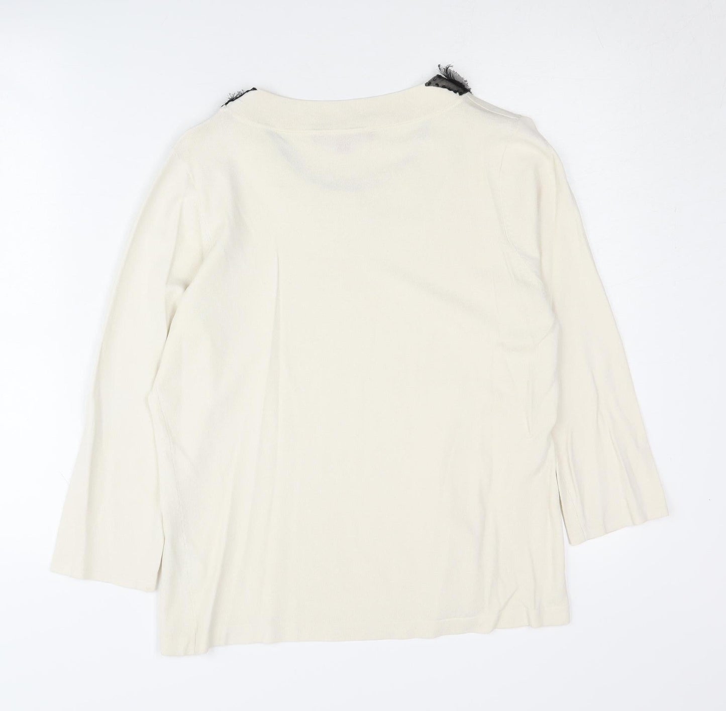 Jacques Vert Women's Ivory Round Neck Jumper M
