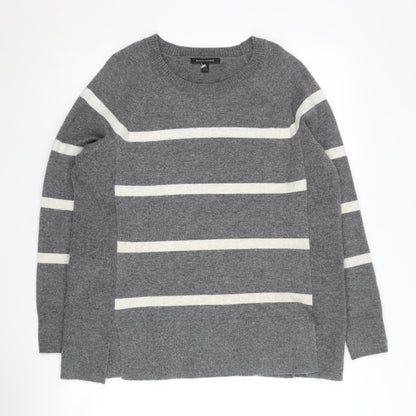 Banana Republic Women's Grey Striped Pullover Jumper XS